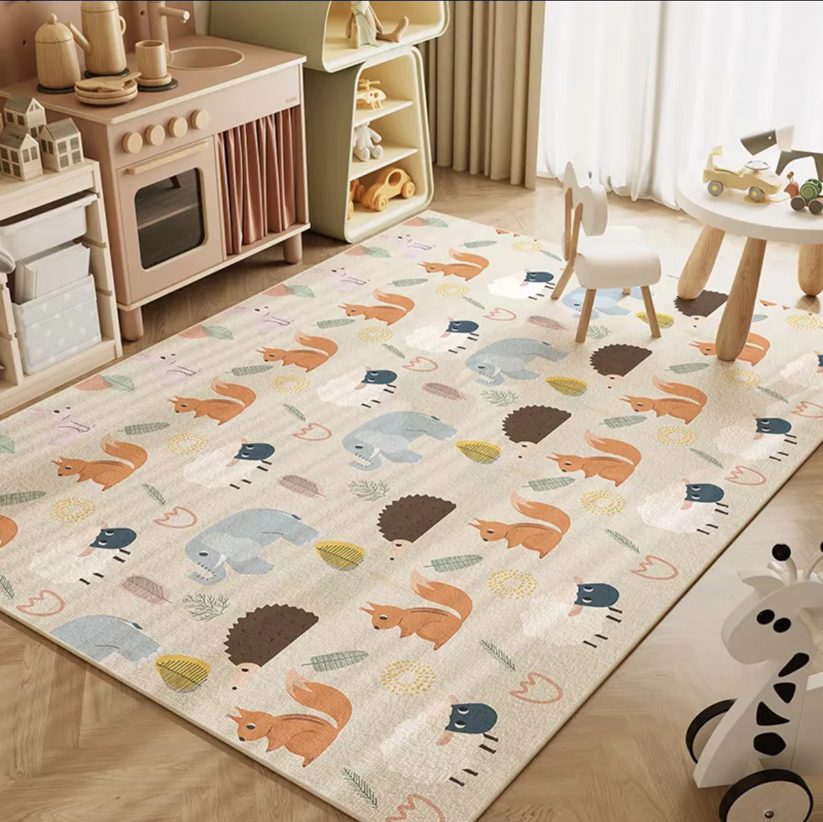 VIKAMA Cartoon Carpet Large Area Living Room Carpet Home Children\'s Room Non-Slip Mat Study Reading Area Baby Crawling Mat