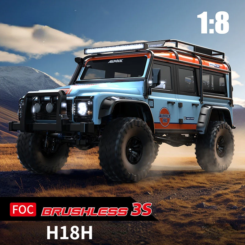 H18H Defender V2 1/8 RC Car 4WD 2.4G Off Road Climbing Crawler Vehicle Electric Remote Control Truck with Lights Model Toy Boys