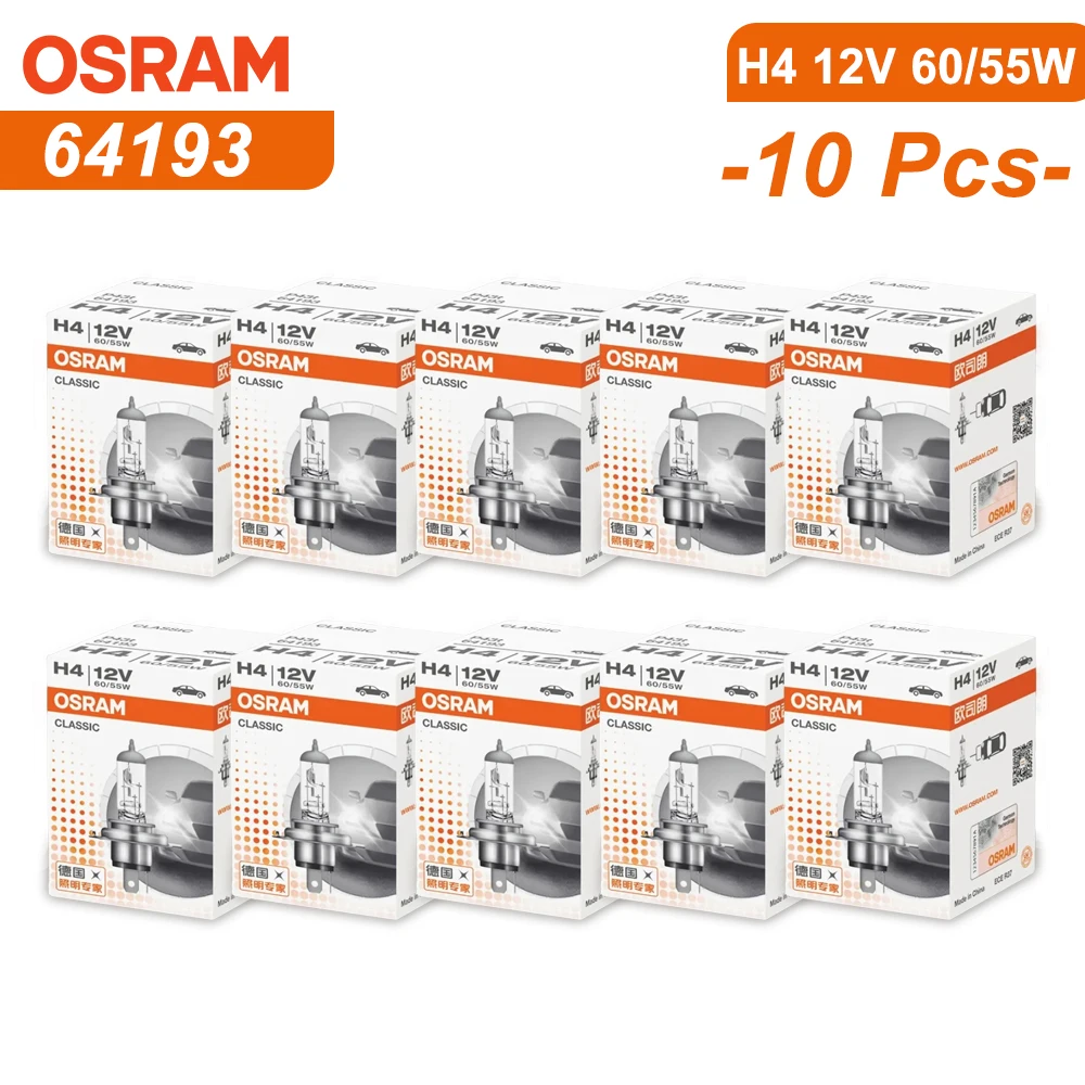 OSRAM H4 9003 HB2 64193 Standard Hi/lo Beam Car Halogen Headlight Auto Bulb 3200K 12V 60/55W P43t Original Lamp