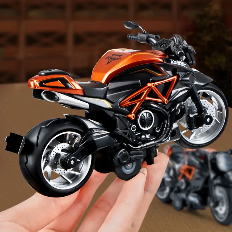 

Children's Inertia Car Toy Simulation 1:12 Retro Alloy Cool Motorcycle Model With Lights Music Boys Pull Back Car Toys