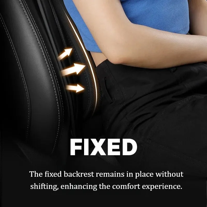 وسادة مقعد سيارة من جلد البولي يوريثان قابلة للتنفس مع دعم قطني وجيب تخزين مسند الفخذ قابل للتمديد لمعظم السيارات سهلة التركيب #5