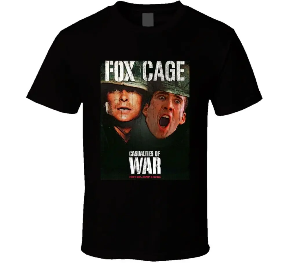 

Casualties Of War Nicolas Cage Parody Funny Fake Movie Role Fan T Shirt