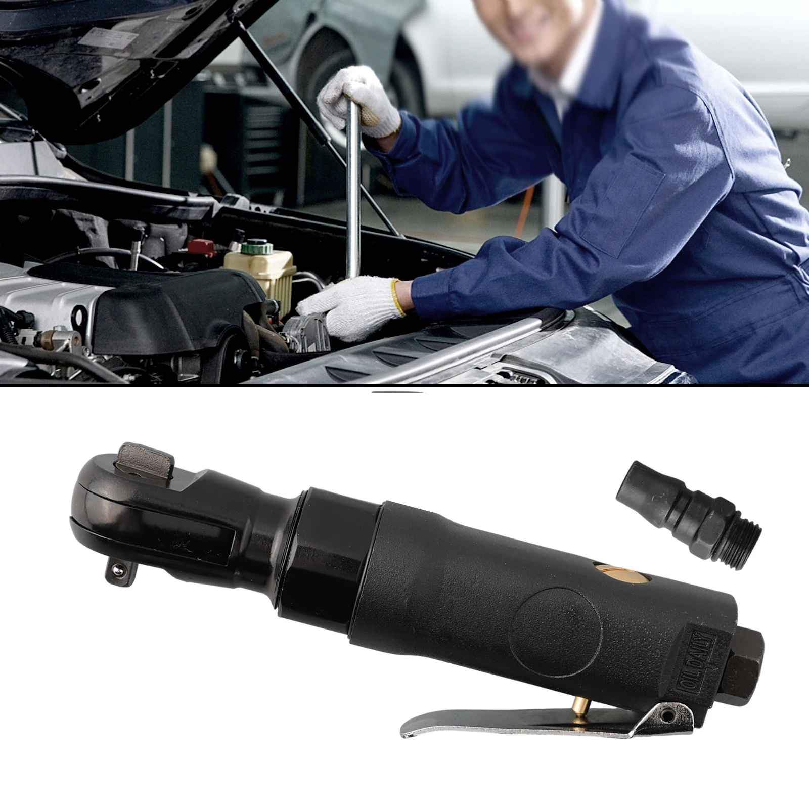 

Pneumatic Ratchet Wrench Small Consumption Straight Shank 160-250rpm 90psi Air Ratchet High Torque New Practical