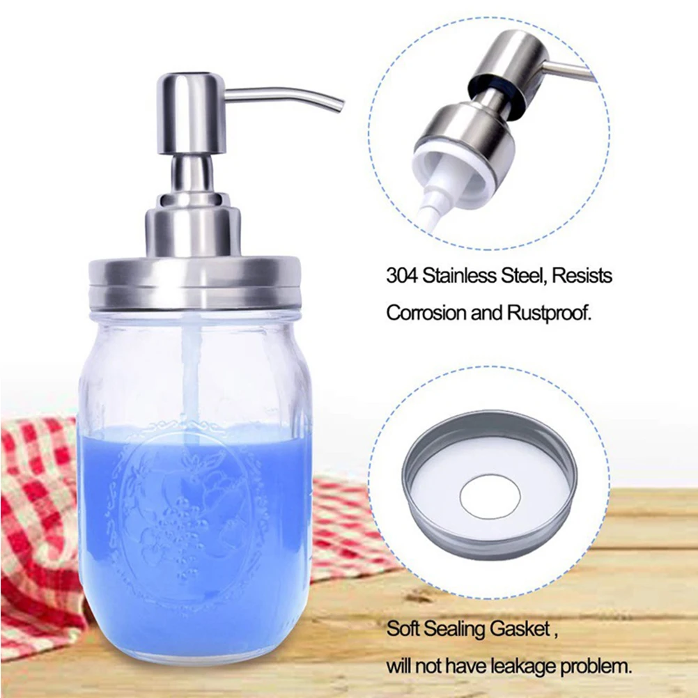 

2PCS Stainless Steel Soap Dispenser Lids Bottle Cover Lotion Dispenser Bathroom Accessories for Room (Silver)