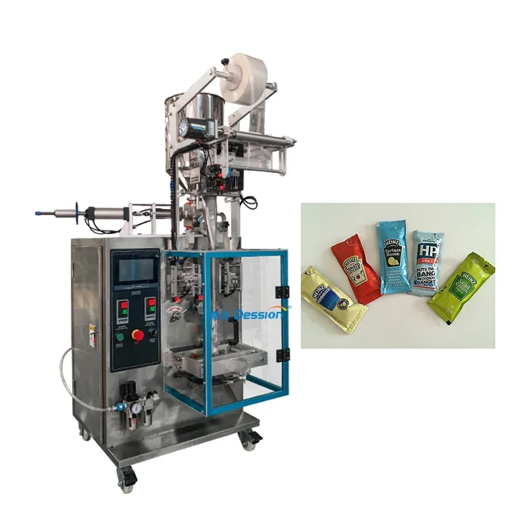 Vffs Liquid Paste Restaurant Sauce Pork Lard Oil Sachet Packing Machines