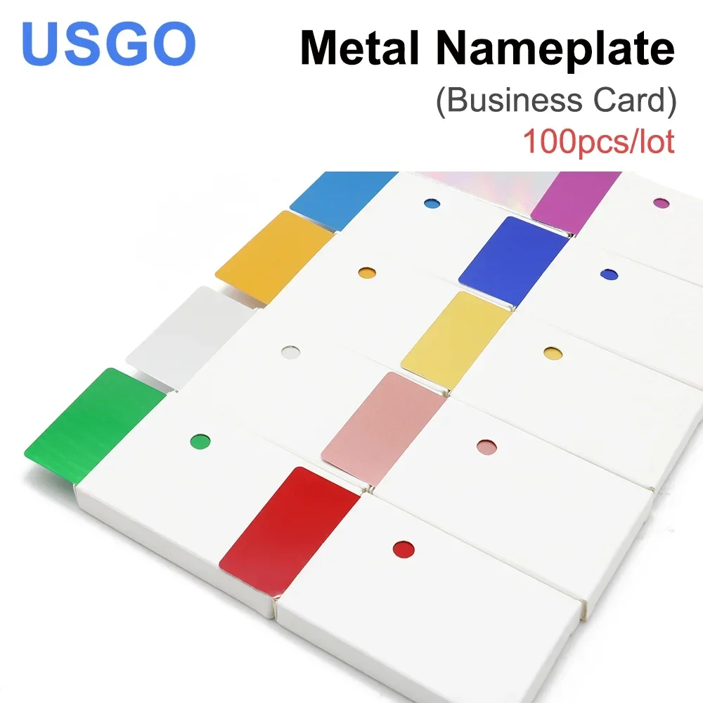 100PCS/LOT Business Name Cards  Multicolor Aluminium Alloy Metal Sheet Testing Material for Laser Marking Machine