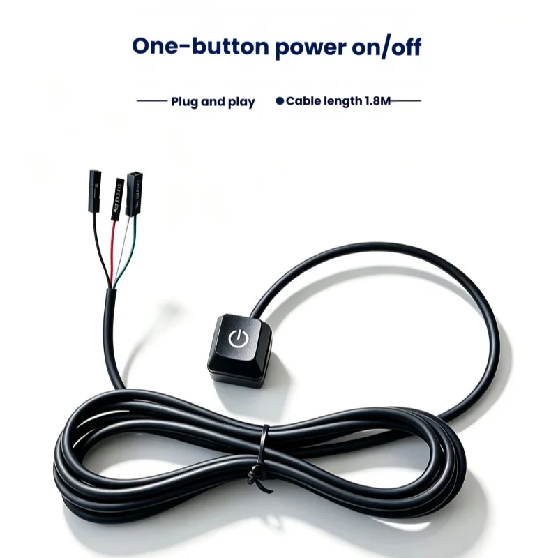 Desk ON/OFF Power Switch for Desktop Computer RGB Backlight Mechanical Shaft Key External Remote Start PC Mainboard Reset Button