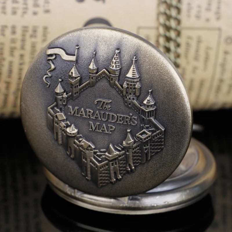 خمر البرونزية البخار الشرير ساعة جيب كوارتز قلادة قلادة ساعة فوب سلسلة الرجال النساء هدية Reloj دي Bolsillo Antiguo #5