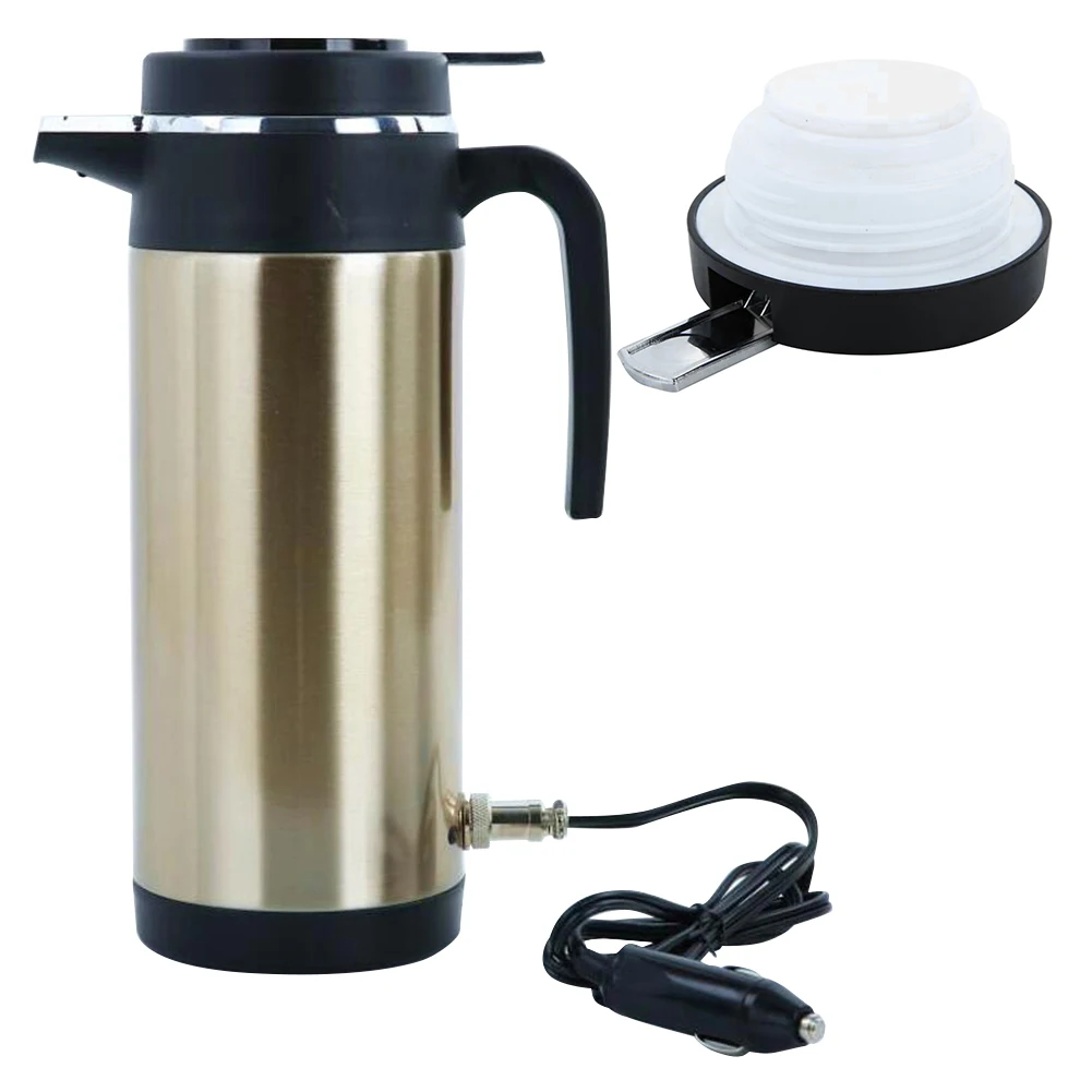 

1200ML/750ML Large Capacity Car Hot Kettle Car Truck Water Heater Auto Shut Off 12/24 V Fast Boiling for Coffee Tea Drinks Pots