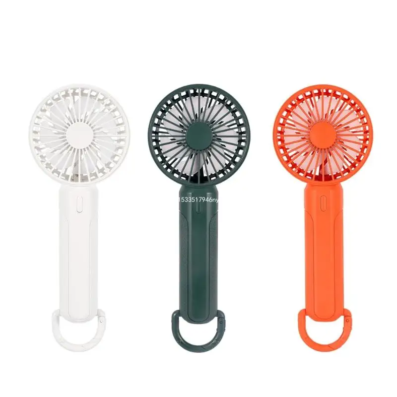 Mini-Handventilator, tragbar, LED-Licht, 3 Gänge, 1200 mAh Akku, USB-Handventilator