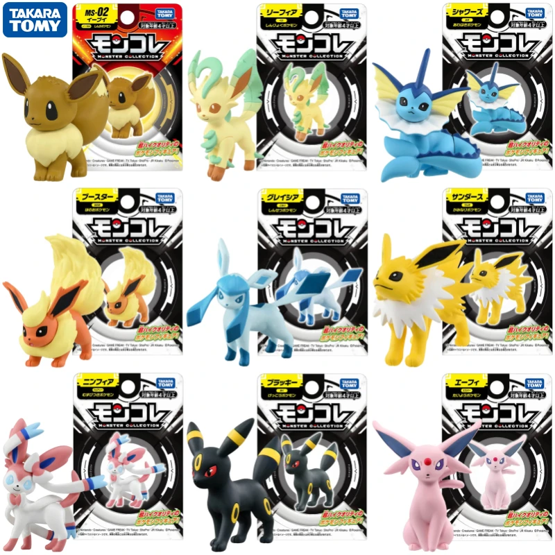 Original Tomy Pokemon Pikachu Charizard Venusaur Mew PVC Figure Toys Anime Eevee Vaporeon Umbreon Leafeon Sylveon Model Dolls