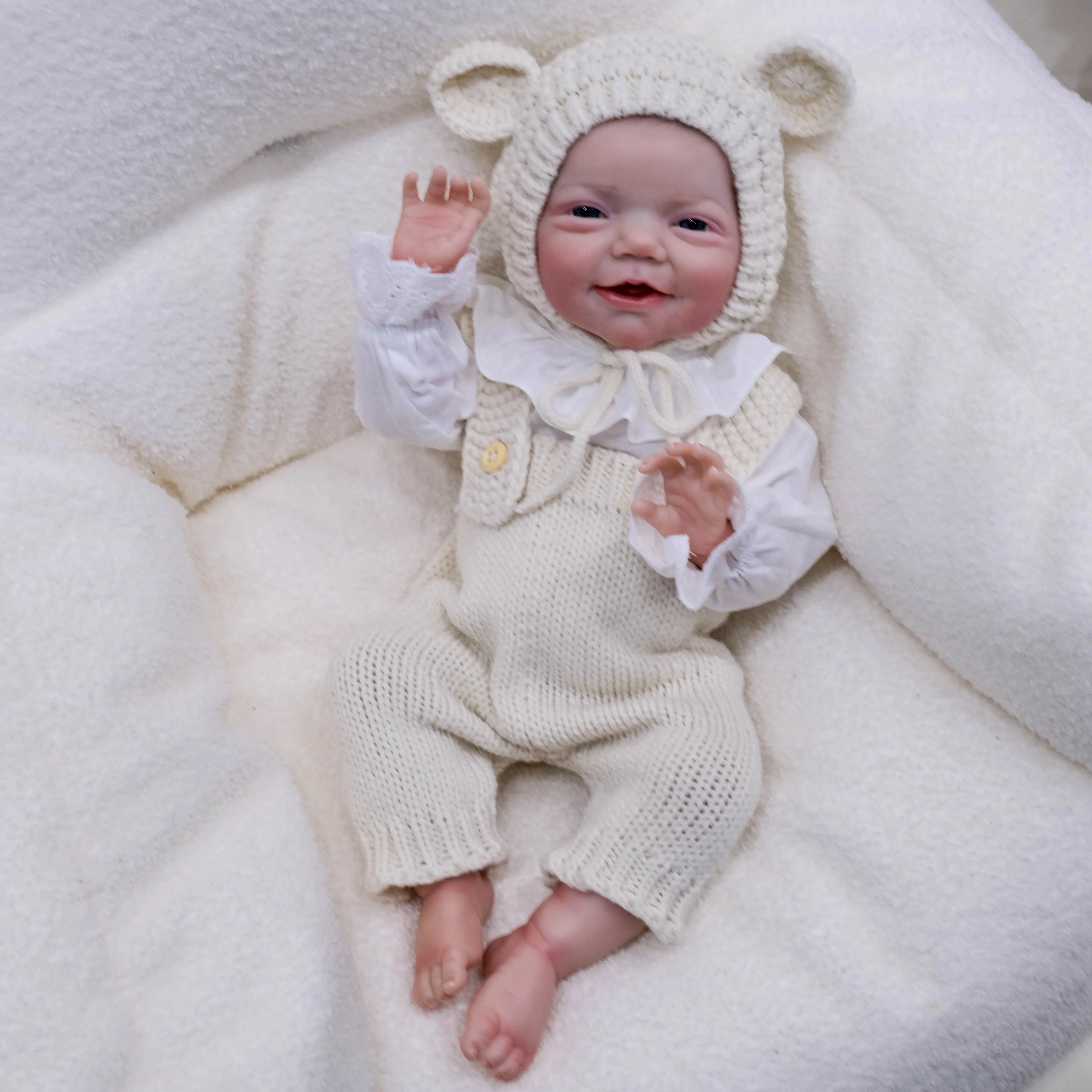 NPK 19'' Full Body Vinyl Silicone Charlie Newborn Girl Lifelike Reborn Baby Doll 3D Skin Waterproof Bath Toy