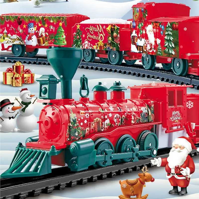 Ensemble de voie de train électrique rétro, jouets, voies ferrées, décorations pour les fêtes de Noël, ensemble de modèles