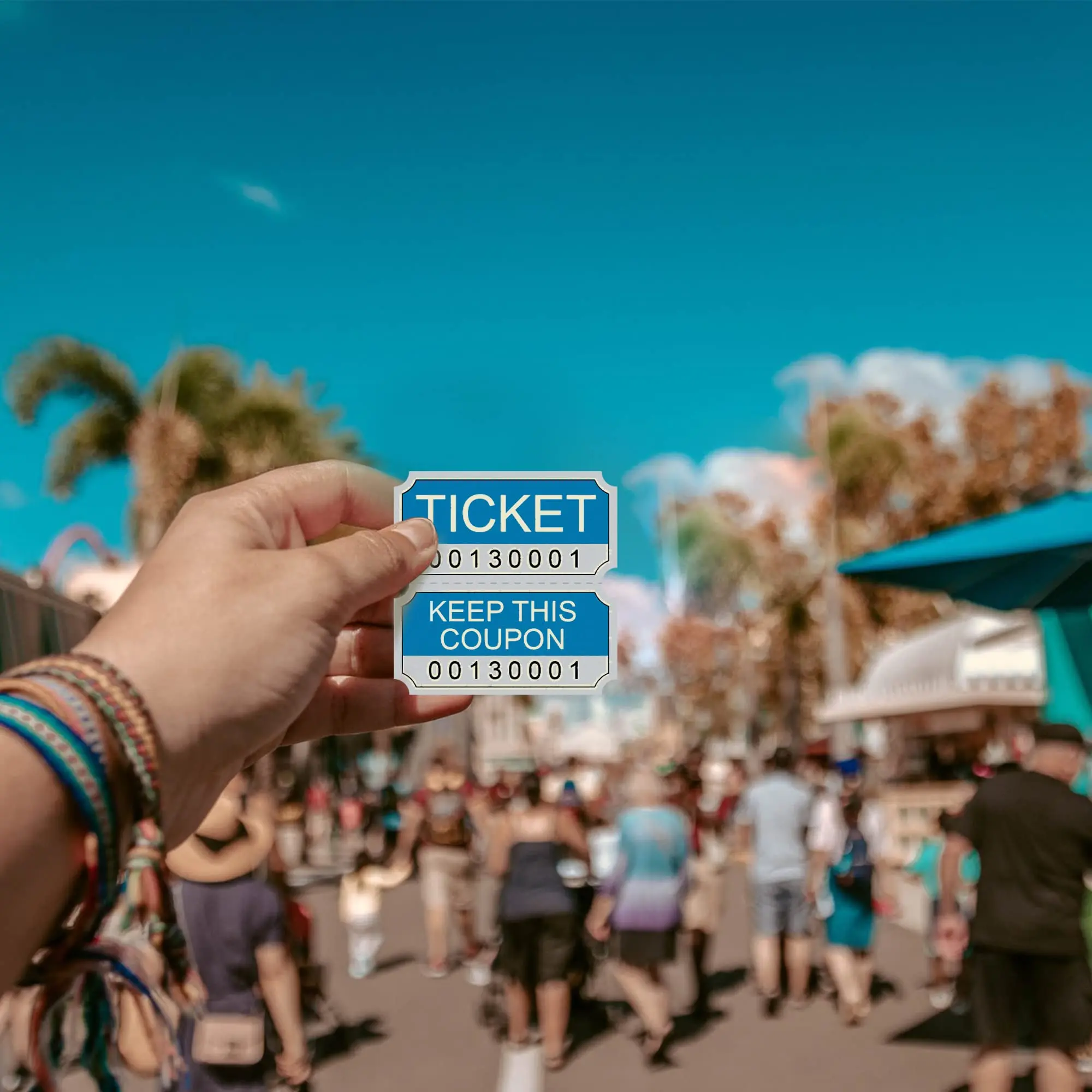 NATURALABEL Raffle Tickets, 50/50 Raffle Tickets, Double Tickets for Festivals, Carnivals, School Events, Baby Showers