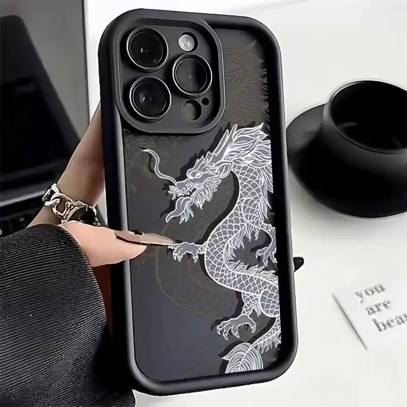 Luxury Fashion East Dragon Soft Phone Case for Xiaomi Redmi 13 Cases Redmi Note 14 12 Pro Plus 12S 11S 11 10 10S 13C 14C Cover