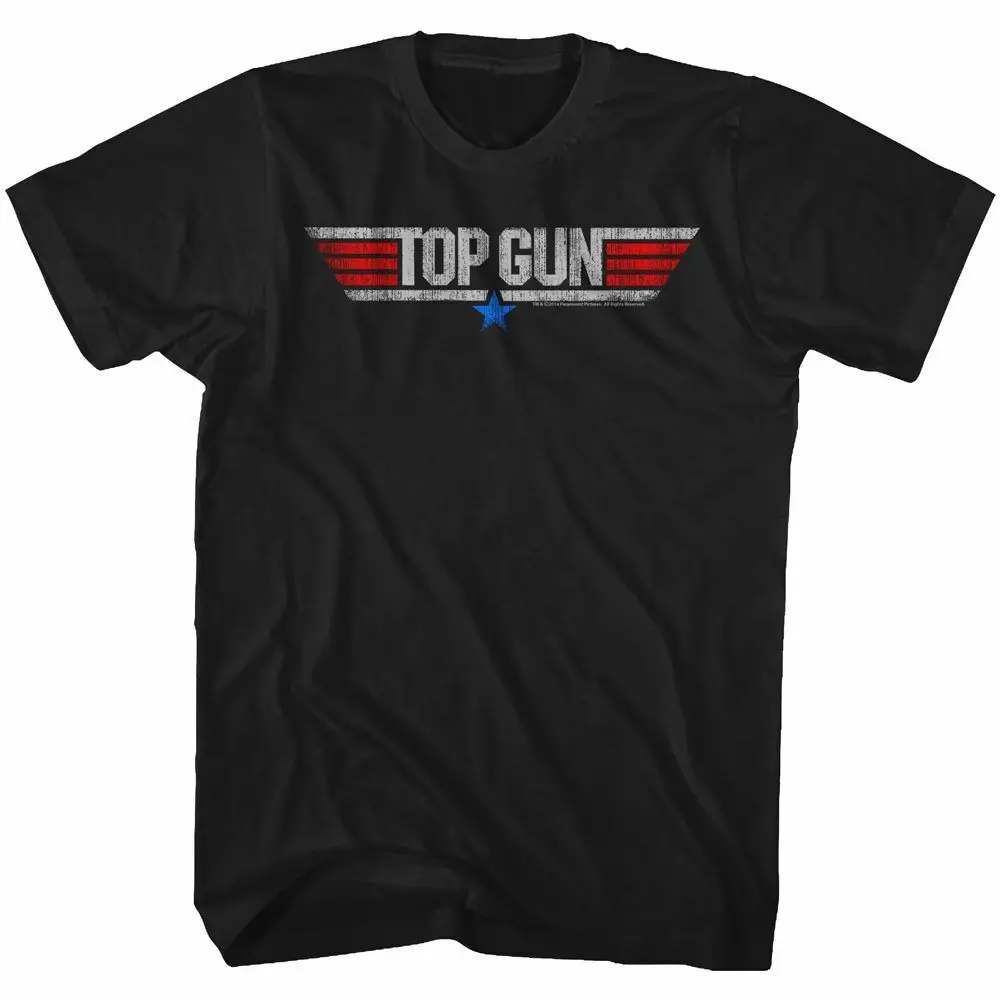 Top Gun Movie T-Shirt Movie Logo Tom Cruise Maverick Men's New Black