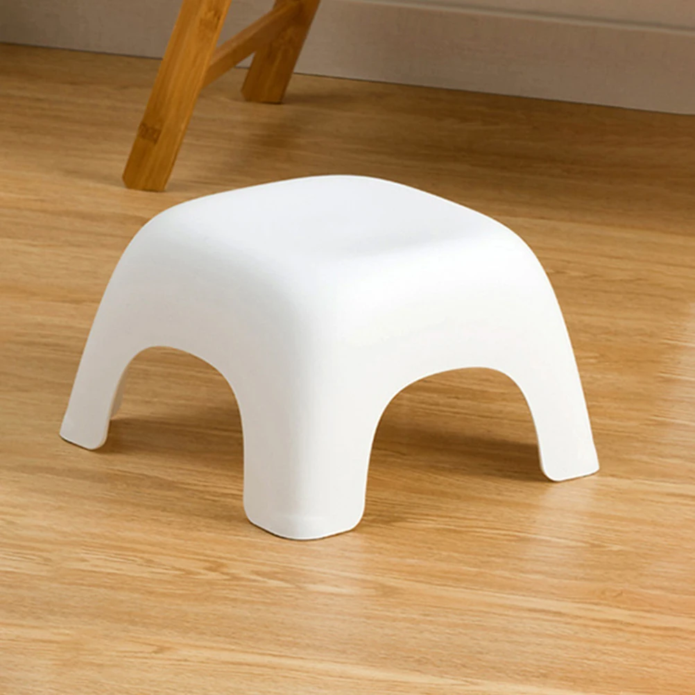 

2pcs Bath Plastic Footstool Non slip Shower Bench Change Shoes Step Kids Stool Stackable Adult Stool White Yellow Compact