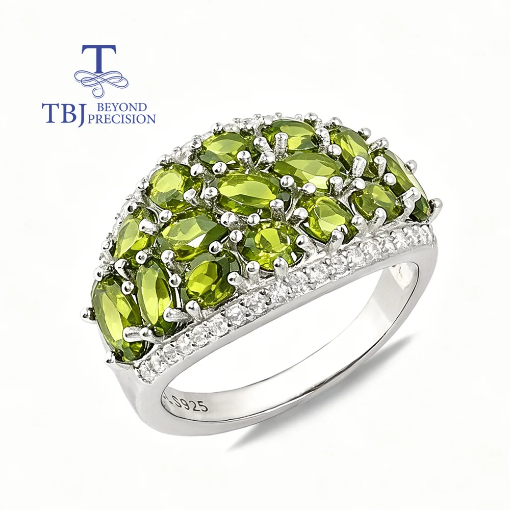 Natural peridot Women's Ring 925 Sterling Silver Real Gemstones Fine Jewelry for Anniversary And Proposal Gifts