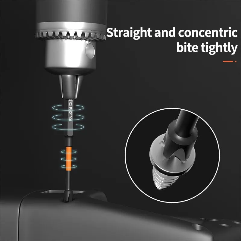 6PCS S2 impact magnetic anti slip cross screwdriver head hand electric drill hexagonal electric screwdriver bit tool set