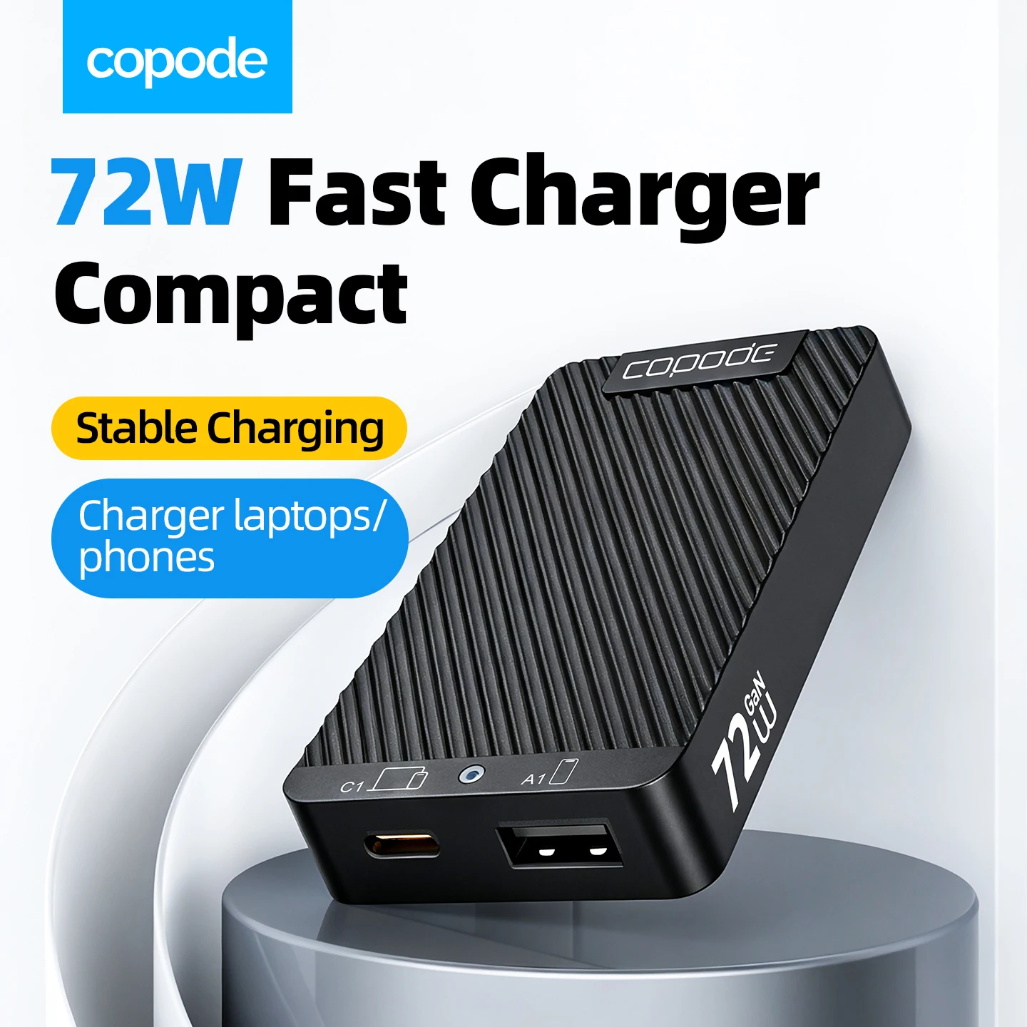 Copode Ultra Thin 72W GaN Travel Charger Quick Charge 4.0 PD3.0 PPS Portable Type C Charger For iPhone Huawei Macbook Laptop