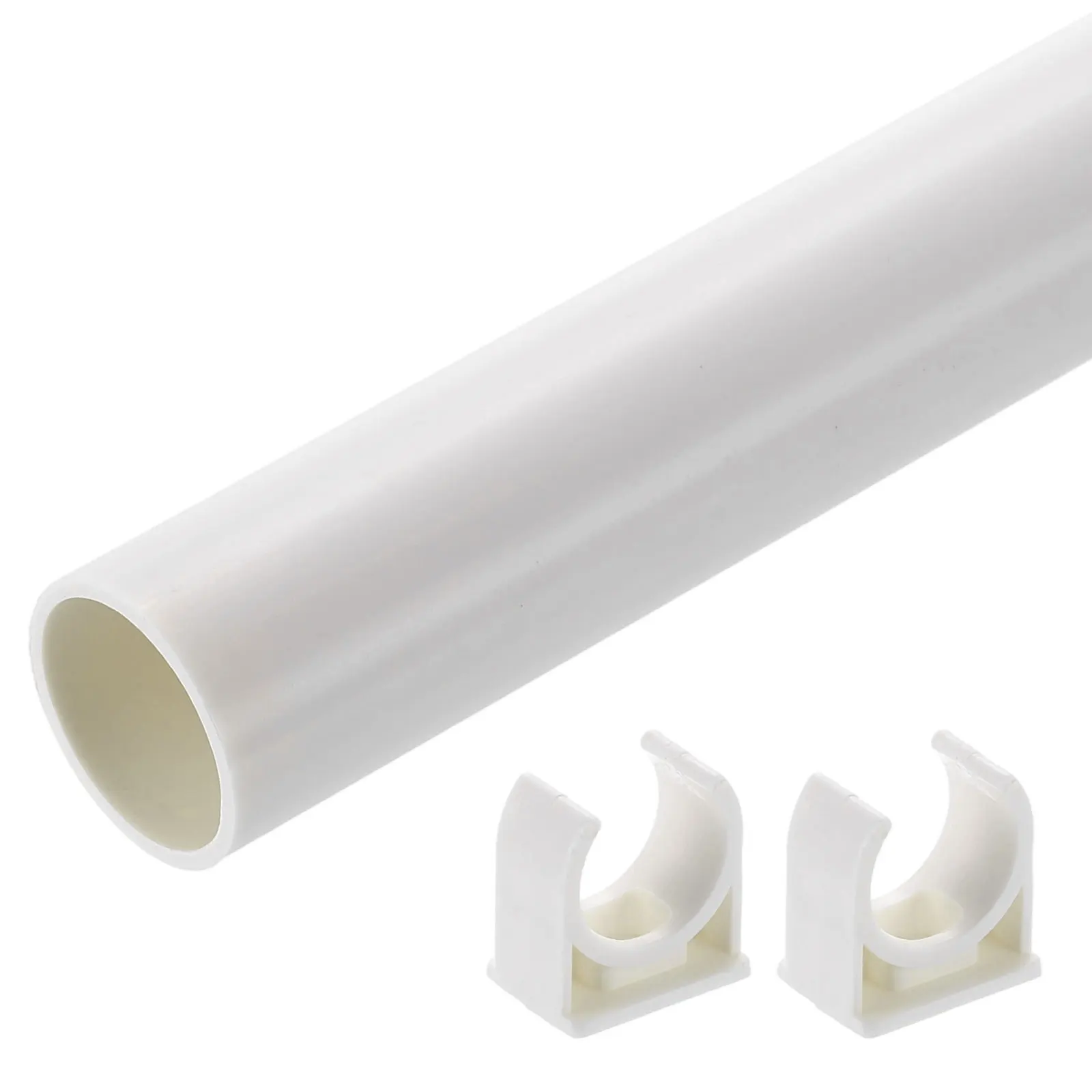 1/2Set Length 300/500mm PVC Rigid Tube Round Pipe Tubing Plastic Tube with Clamps for Aquarium Water Cooling System Cable Sleeve
