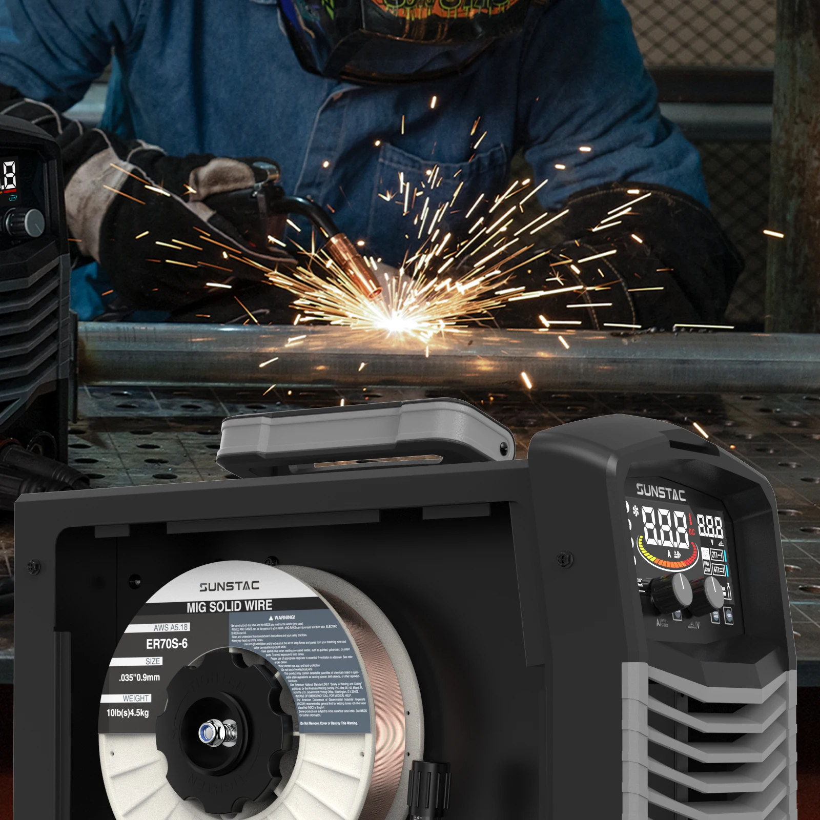 .030 MIG Welding Wire - 10LB ER70S-6 Carbon Steel Solid Core MIG Wire, Copper Coated, Low Splatter & High Deoxidizer