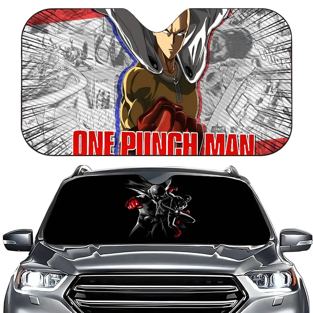 أنيمي O-One لكمة رجل مظلة السيارات الستائر 130x70 سنتيمتر سيارة ظلة غطاء الزجاج الأمامي UV حماية السيارات قناع اكسسوارات للسيارات #2