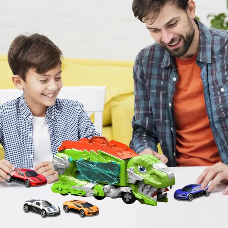 

Dinosaur Truck Toy Colorful Carrier Truck Portable Road Trip Game Preschool Educational Activity For Birthday Christmas