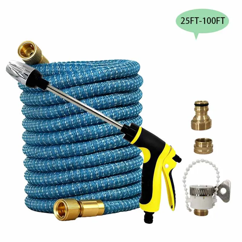 

25FT-100FT Expandable Magic Hose Gardening Supplies Home Garden Watering Hose High-Pressure Car Wash Water
