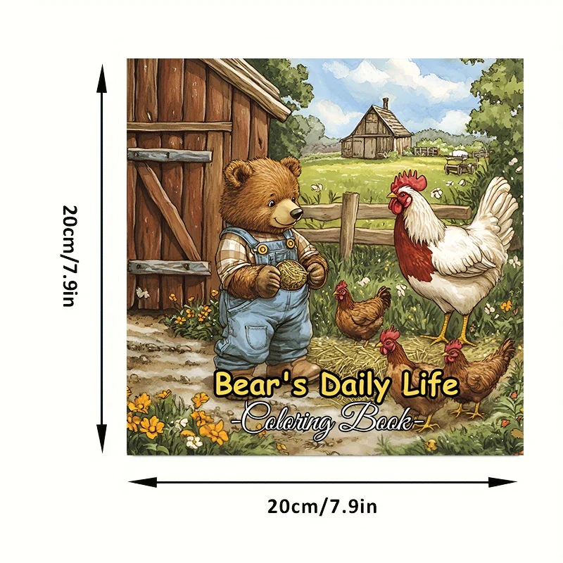 Bears Daily Life kleurboek voor volwassenen |   28-pagina's kleurboek, tekenbenodigdheden voor Kerstmis, Thanksgiving