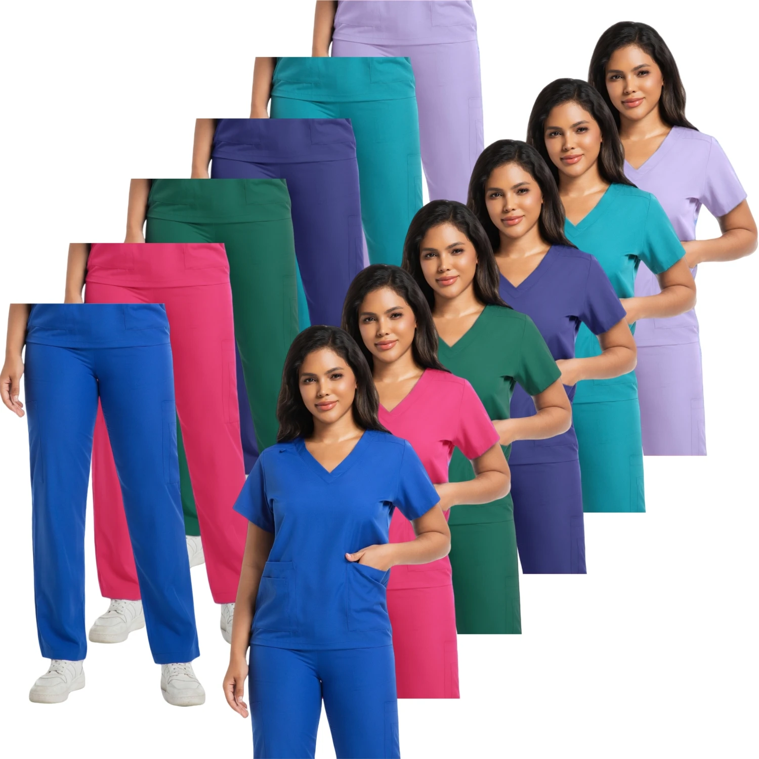 

Wholesale Medical Uniforms Scrub Top Pants Sets Nurse Doctor Work Uniform Pet Grooming Veterinary Dentistry Uniform Scrub Unisex