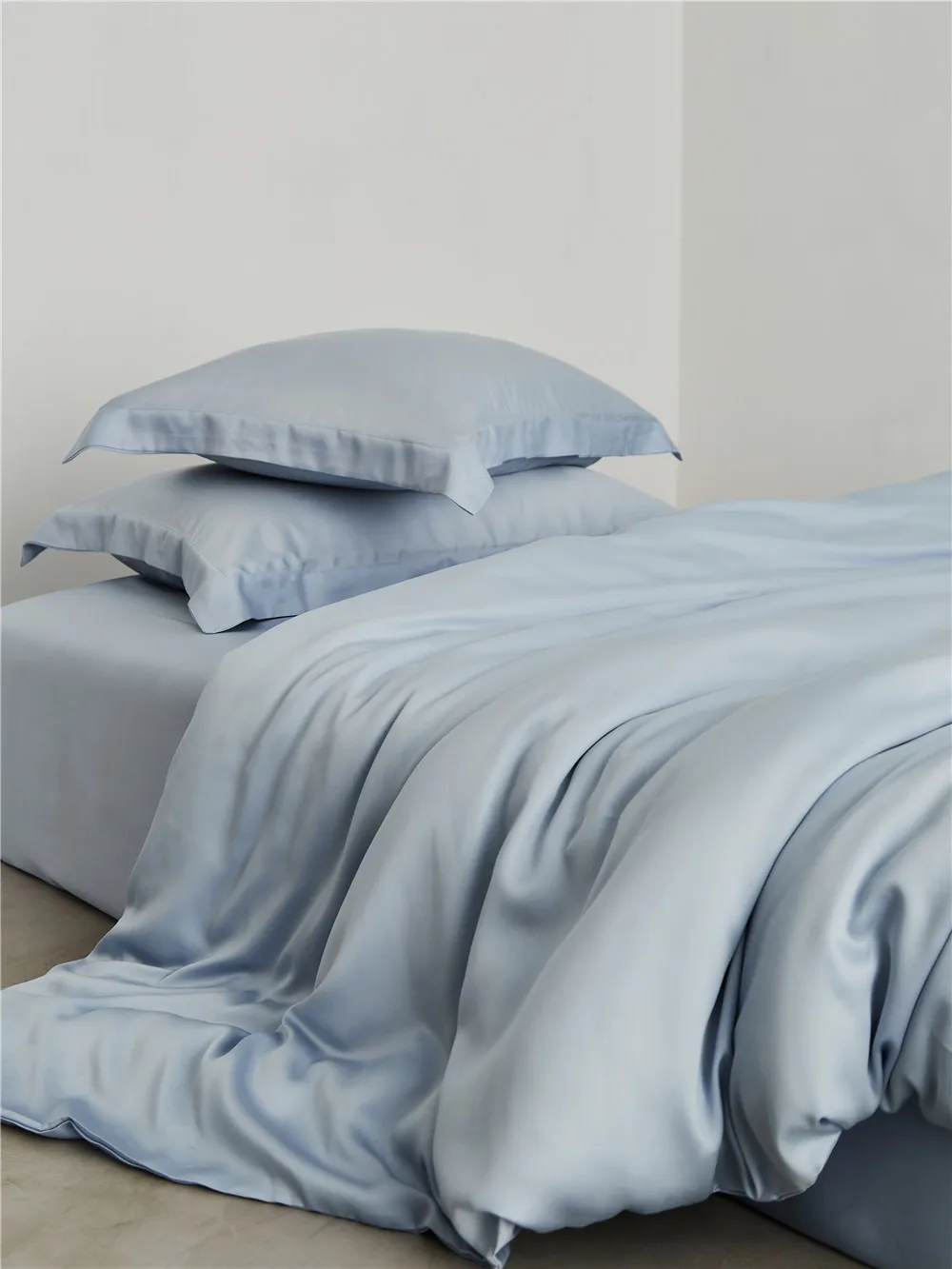 

Summer simple solid color tencel four-piece set ice silk cool feeling ice silk bed linen