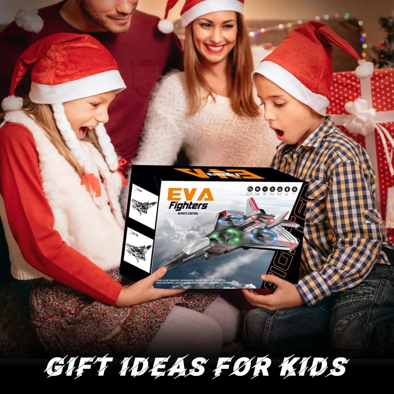 

Jet Fighter Stunt RC Plane - Foam Remote Control Drone Helicopter Airplane with LED Lights, Drones for Kids, Toys