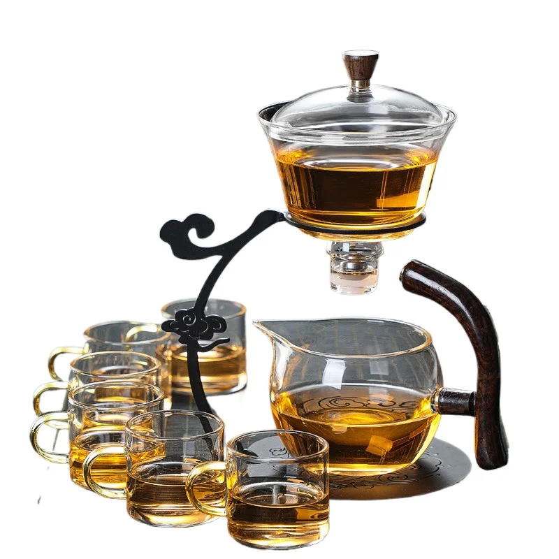 Semi-automatic tea set, household meeting guest magnetic tea brewer, office lazy teapot