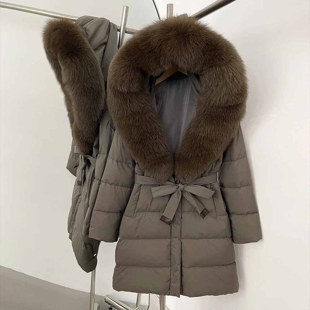 المرأة مقنعين الواقع الفراء سترة الخريف الفراء الحقيقي الأبيض بطة أسفل معطف 2025 الشتاء الثعلب الفراء البخاخ معطف موضة ملابس خارجية الإناث