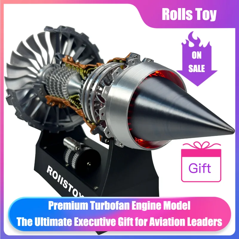 

Brand New Aircraft Engine Model Charging Variable Speed LED Light High Performance Power Turbine Gifts and Stress Relief Toys