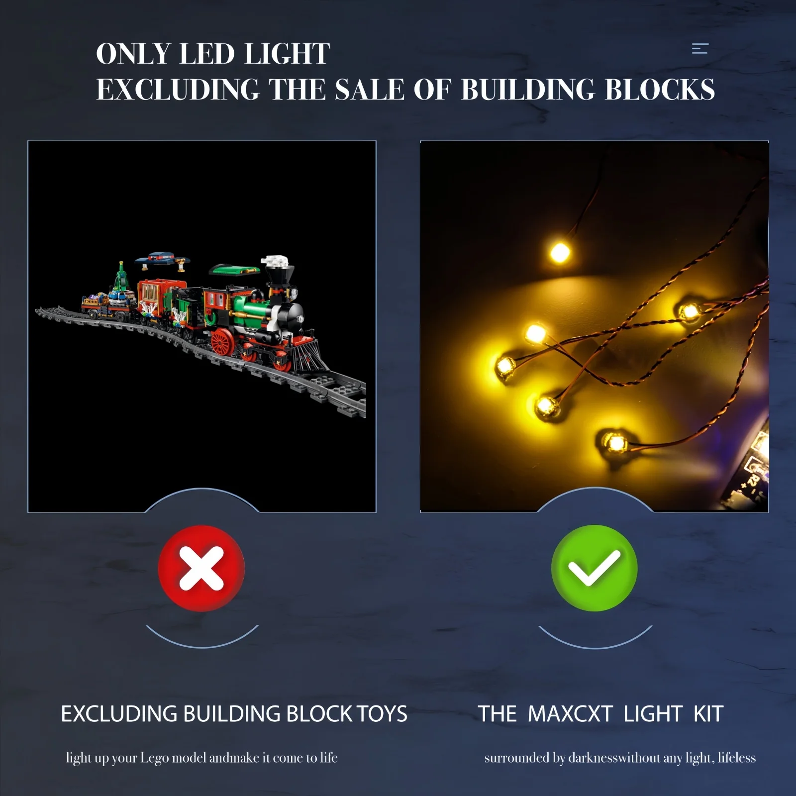 HPROSPER 5V LED Lighting (No Model) For LEGO 10254 Creator Winter Holiday Train Light Up your Building Blocks With Battery box