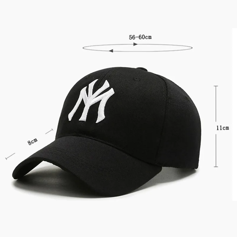 Embroidered Letters Baseball Cap Sun Caps for Men Women Unisex-Teens Snapback Flat Bill Hip Hop Hat Four Seasons Wear New York