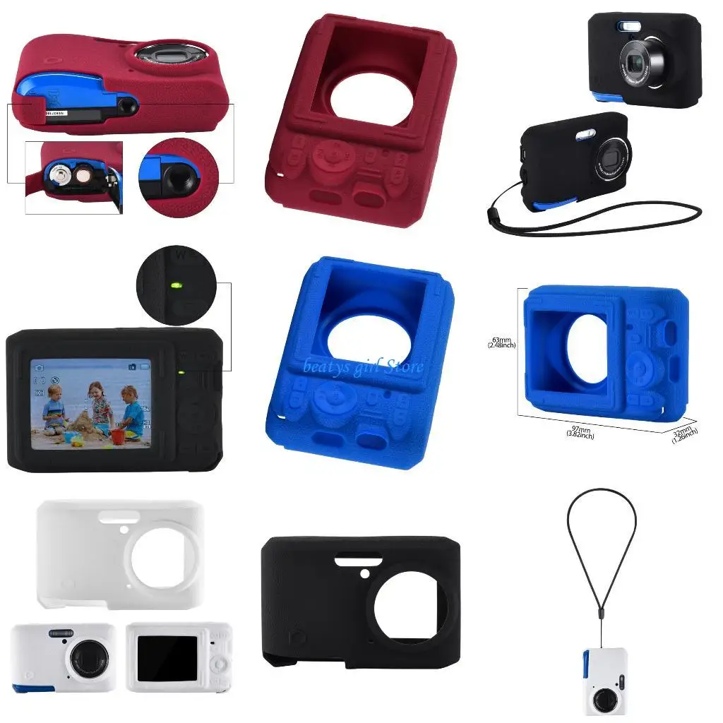 

C7AB Secure Grip Protective Silicone Skin Sleeve For PIXPRO FZ45 Digital Camera Case