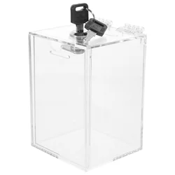 Transparent Acrylic Money Box Coin Jar With Lock Piggy Banks Suggestion Box Ballot Box Cash Gift Holder Home Decor Storage