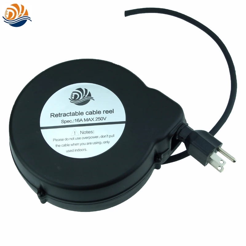 High Quality Portable Security Black Retractable Power Cable Reel for Vacuum Cleaner DYH-1606