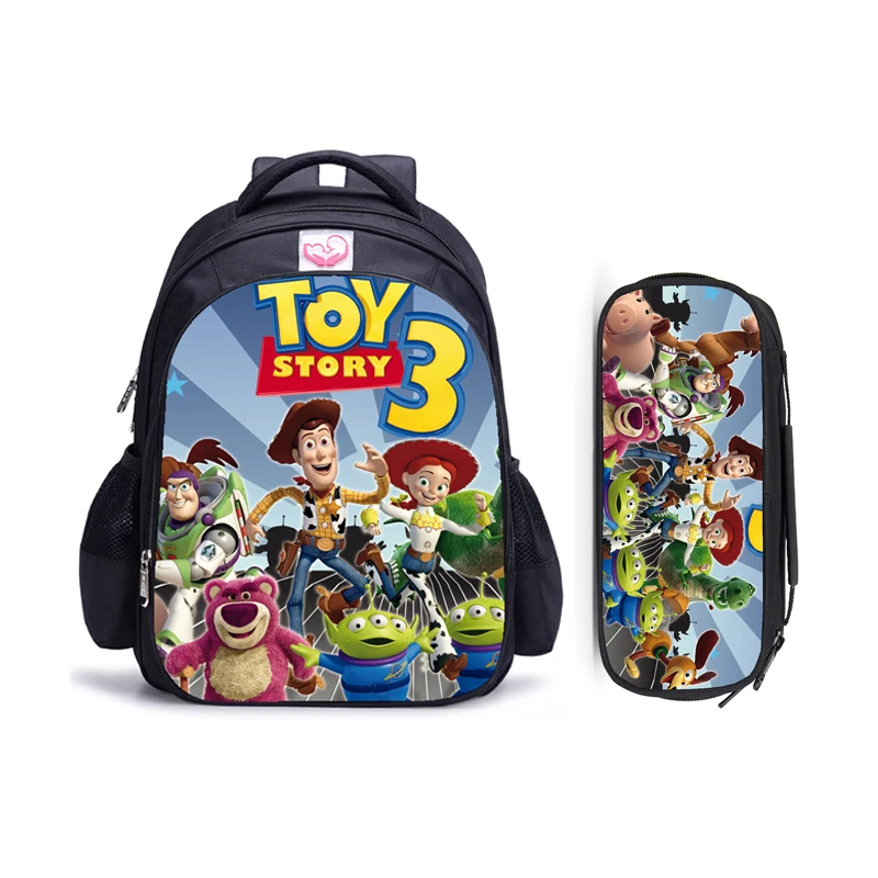 Imagem -03 - Polegada Disney Brinquedo História Mochila Meninos Meninas Escola Bolsas de Ombro Woody Buzz Lightyear Estudante Faculdade Mochila 16