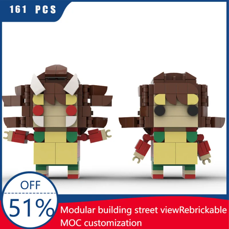 

161 PCS Famous Character Brown Hair Mini Brickheadz Building Block Model Children's Educational DIY Assembly Toy Christmas Gifts