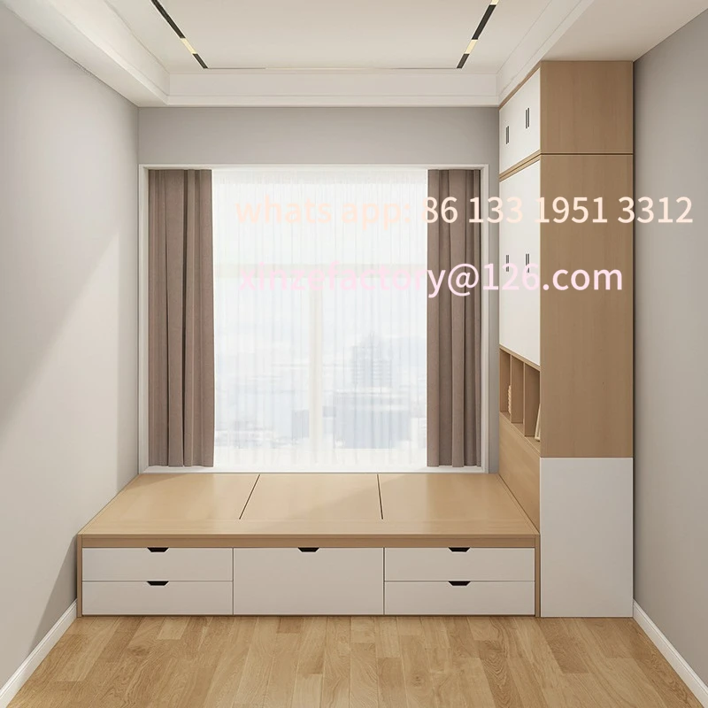 

Customizable tatami bed wardrobe integrated multi-functional small apartment drawer bed