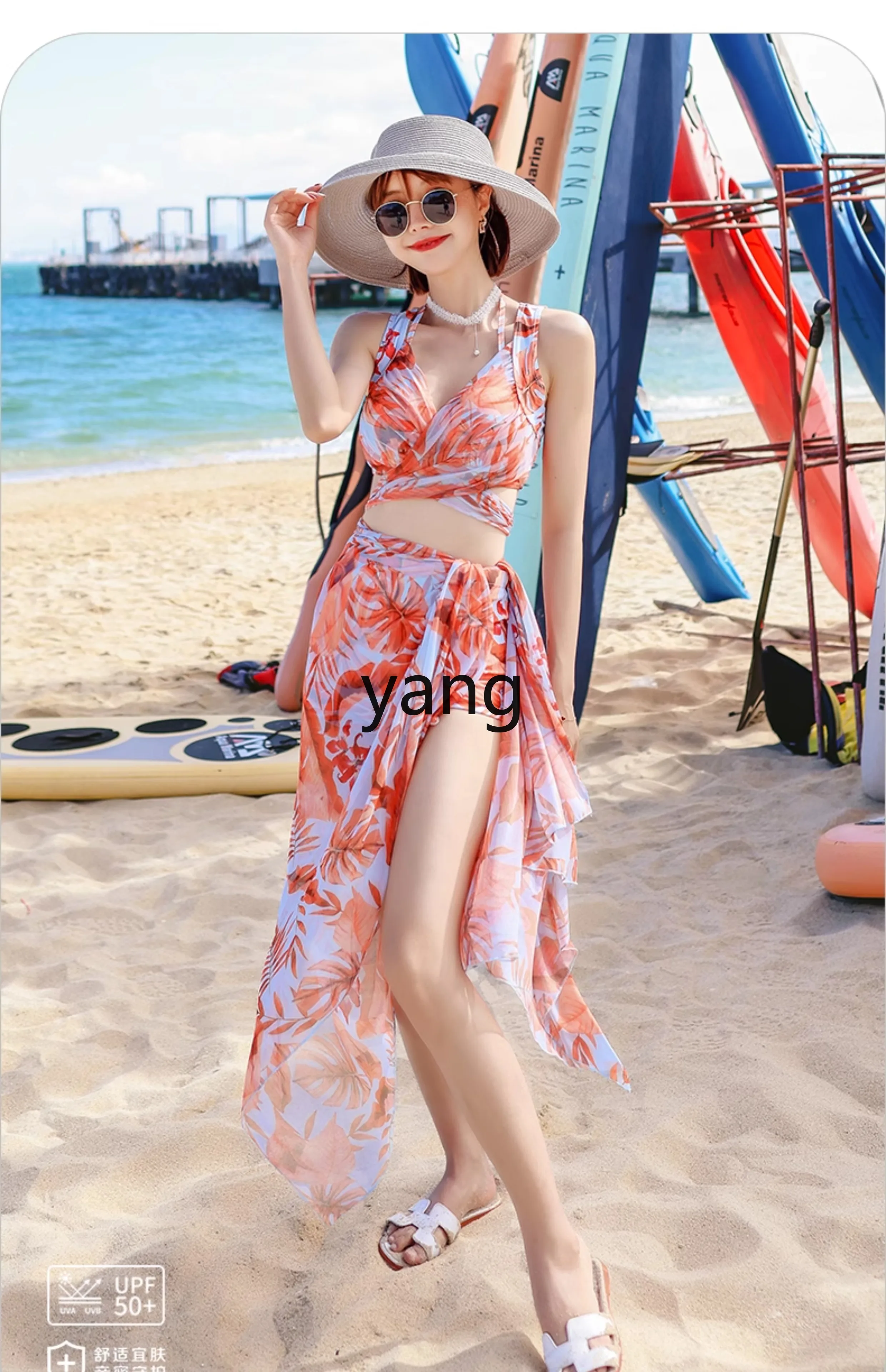 LMM new seaside vacation three-piece slim hot spring swimming suit
