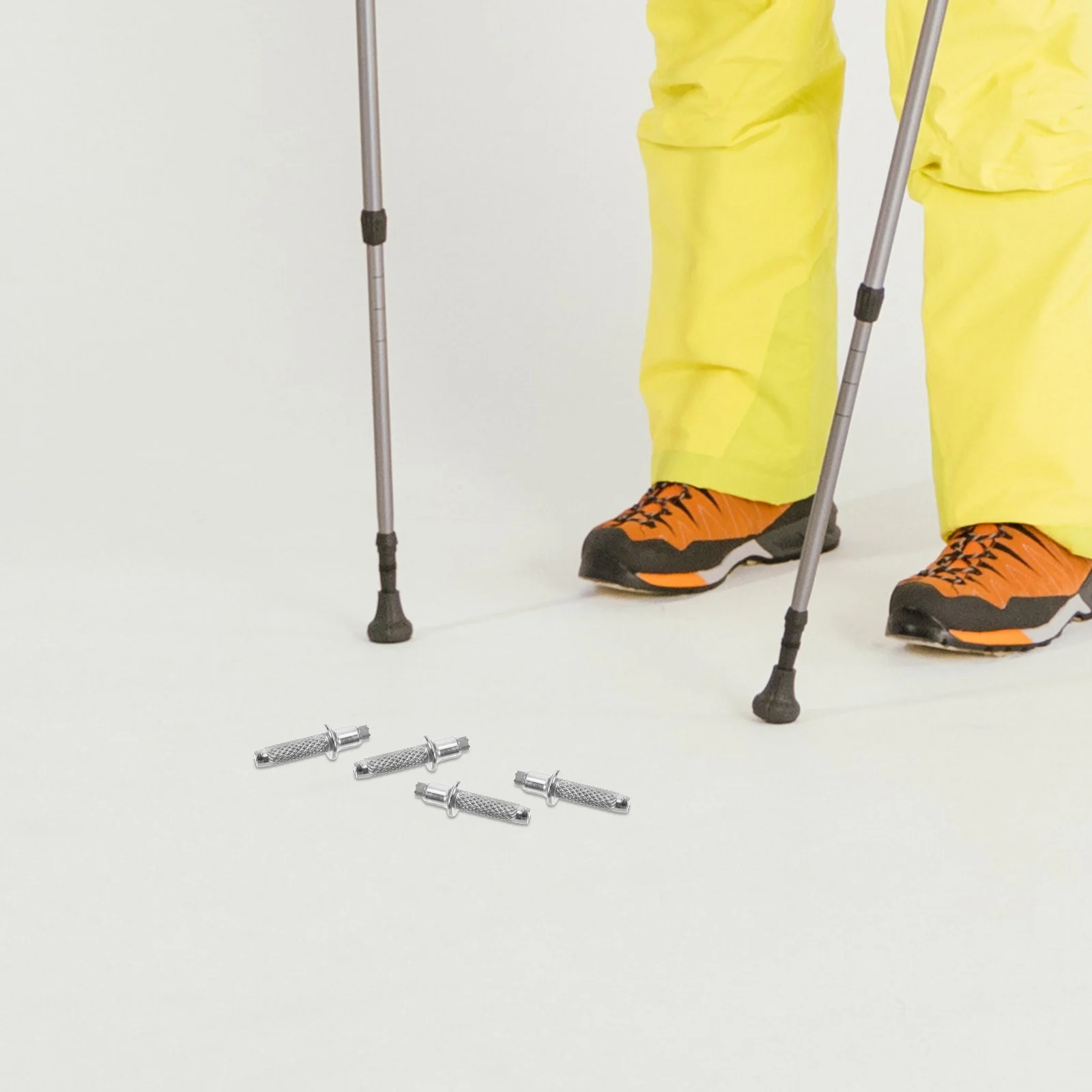 

8 Pcs Hiking Crutch Accessories Trekking Pole Walking Stick Replacement Parts Tips Metal Automatic