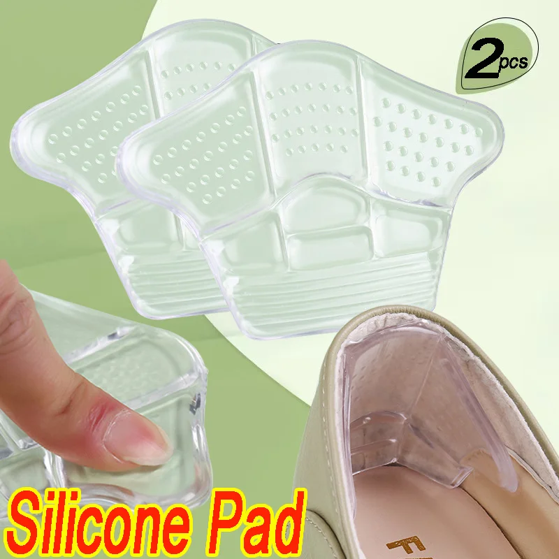 Transparente Silicone Heel Adesivos Saltos Grips Anti Slip Sneakers Almofadas Sapato Não-Slip Coroa Inserções Pads Pé Care Protector