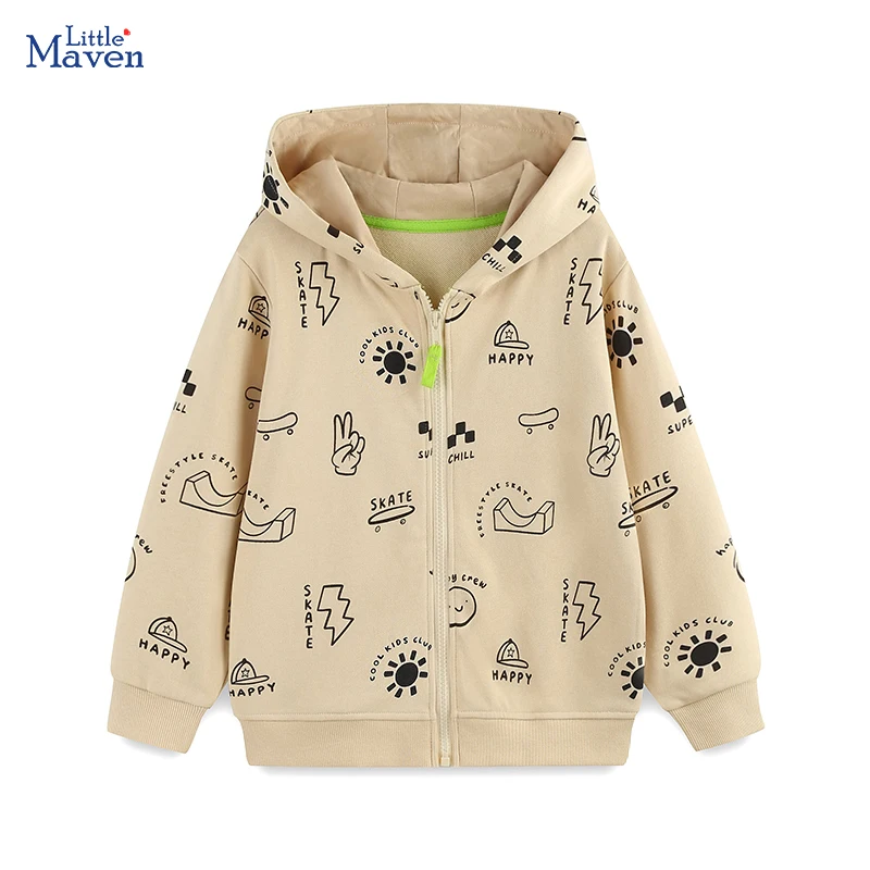 

Little maven Autumn Kids Costumes Cartoon Baby Boys Jacket Coats Children's Clothing Zipper Outwear Print Boy Hooded Sweatshirts