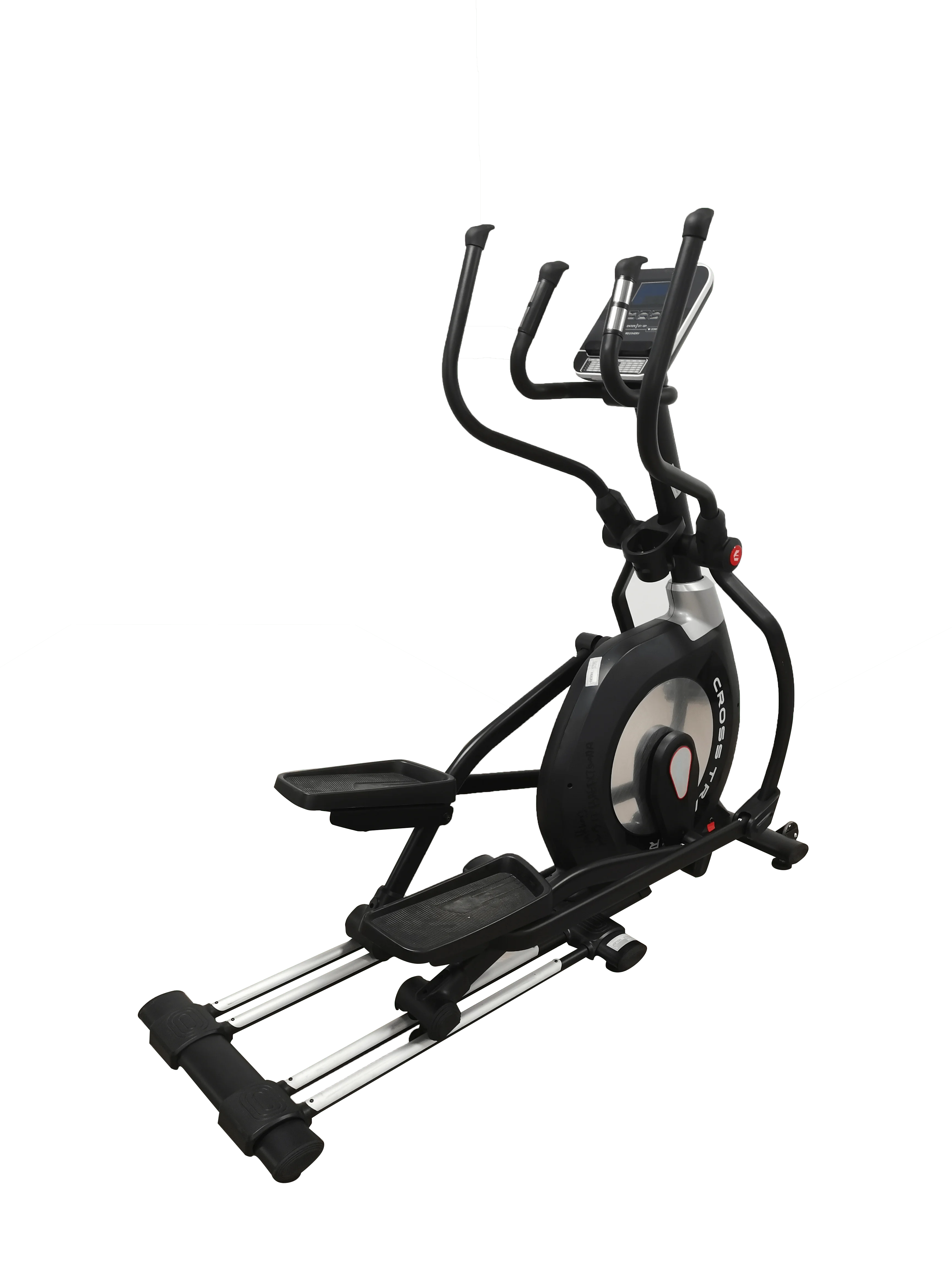 Factory-direct sales of professional fitness equipment, including an elliptical machine with an electronic display