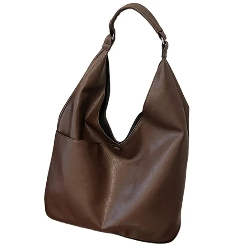 

X5XA Summer Bag Fashion Slouchy Bag Large Capacity PU Leather Shoulder Purse Casula Handbag for Women Shopper Bag Underarm Pack